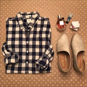 J. Crew Navy Gingham Tunic